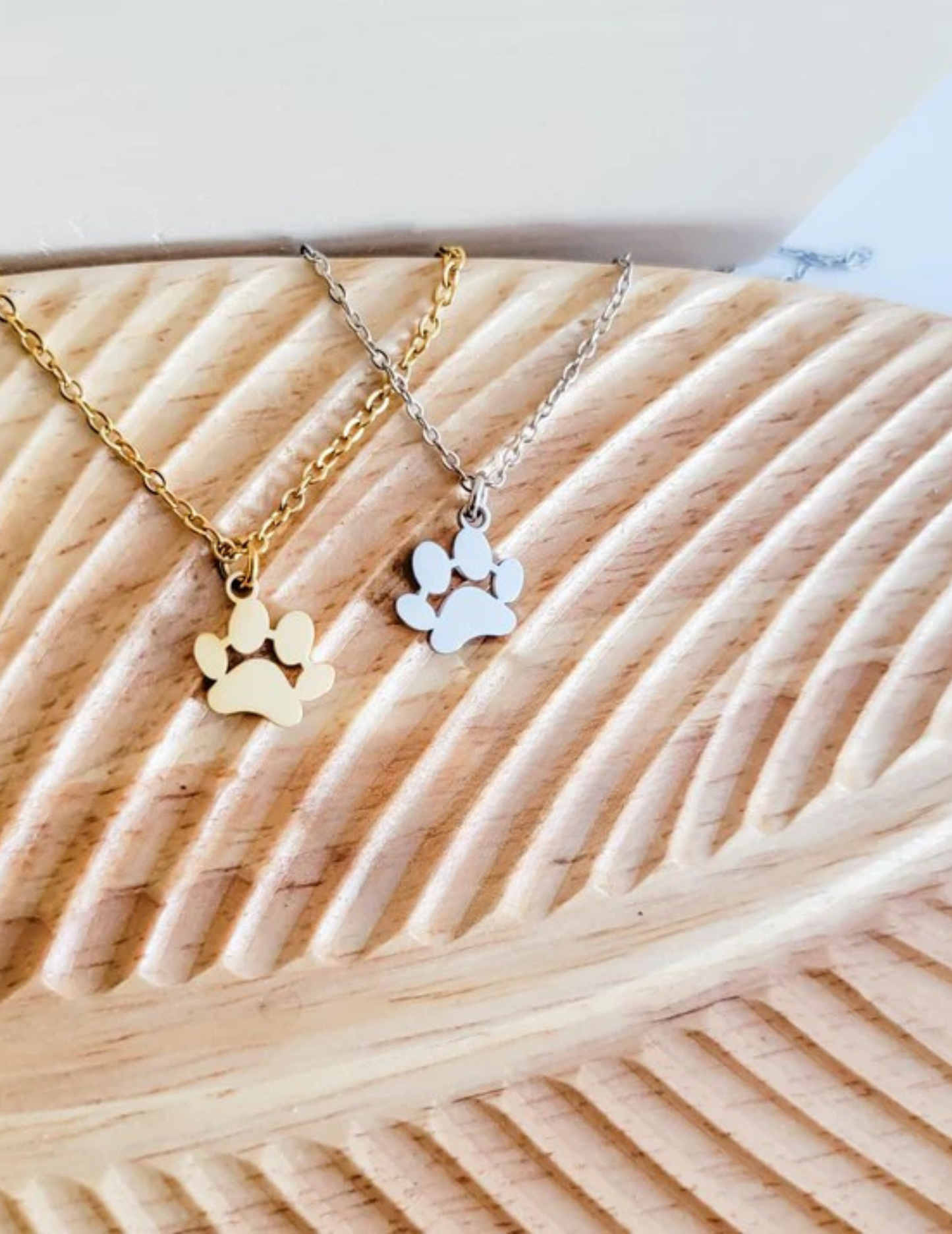Custom Engraved Small Paw Print Necklace
