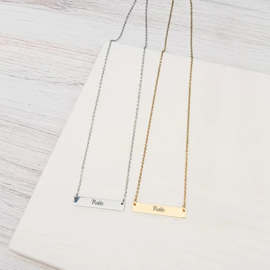 Custom Engraved Bar Necklace