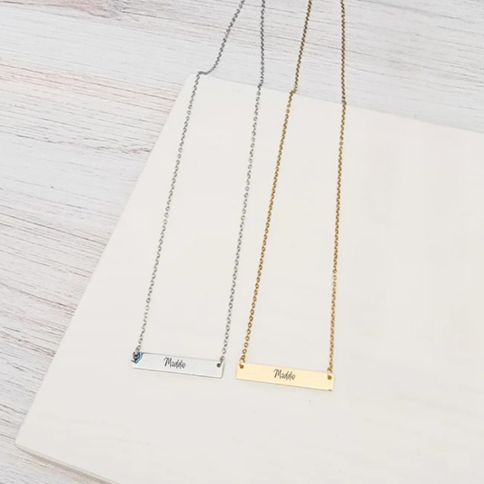 Custom Engraved Bar Necklace