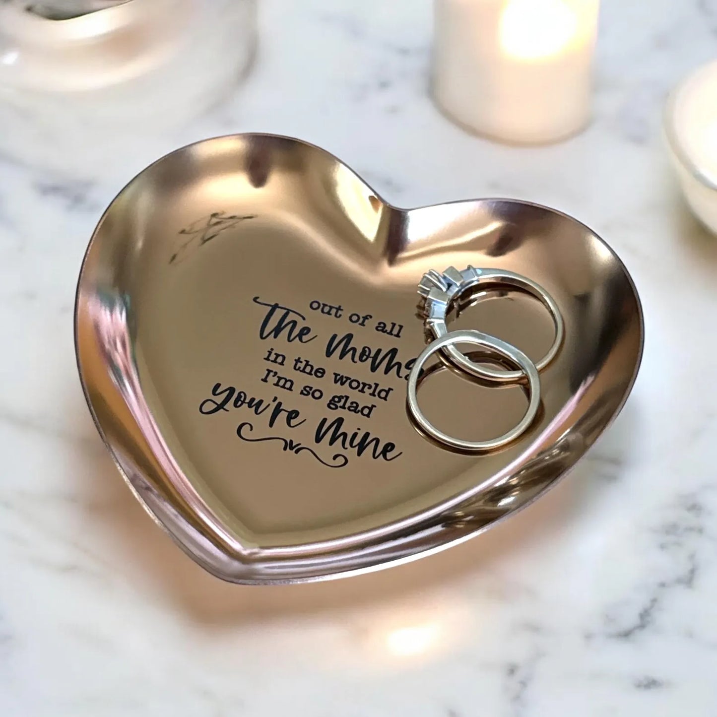 Custom Engraved Heart Jewelry Dish