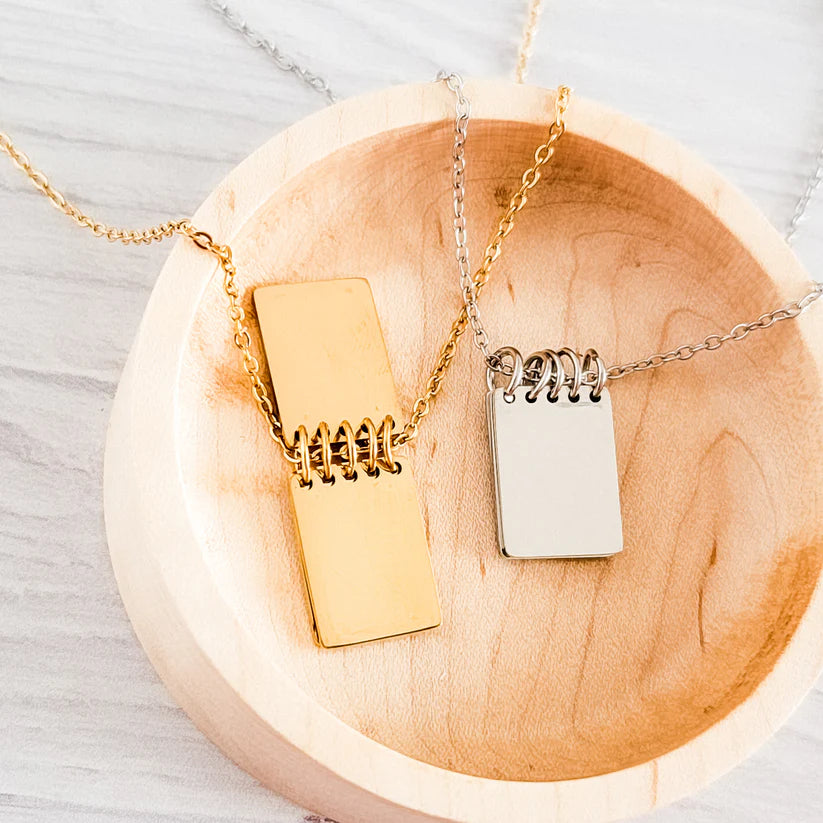 Custom Engraved Notebook Necklace