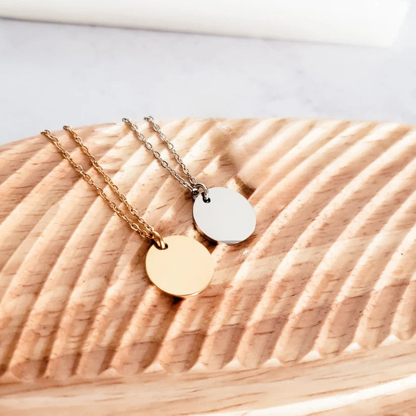 Custom Engraved Circle Necklace
