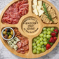 Custom Engraved Round Charcuterie Board with Clear Lid & Carrying Handle