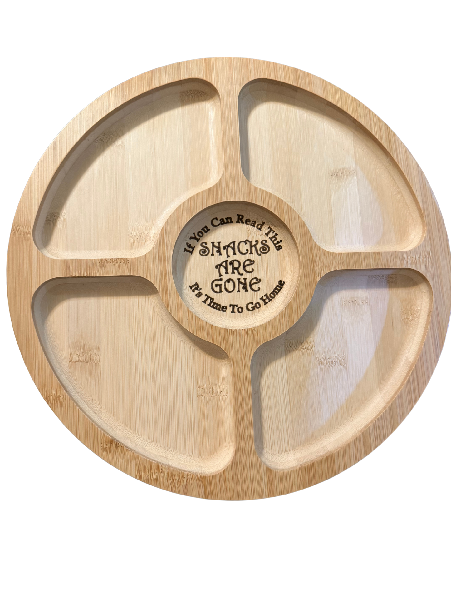 Custom Engraved Round Charcuterie Board with Clear Lid & Carrying Handle